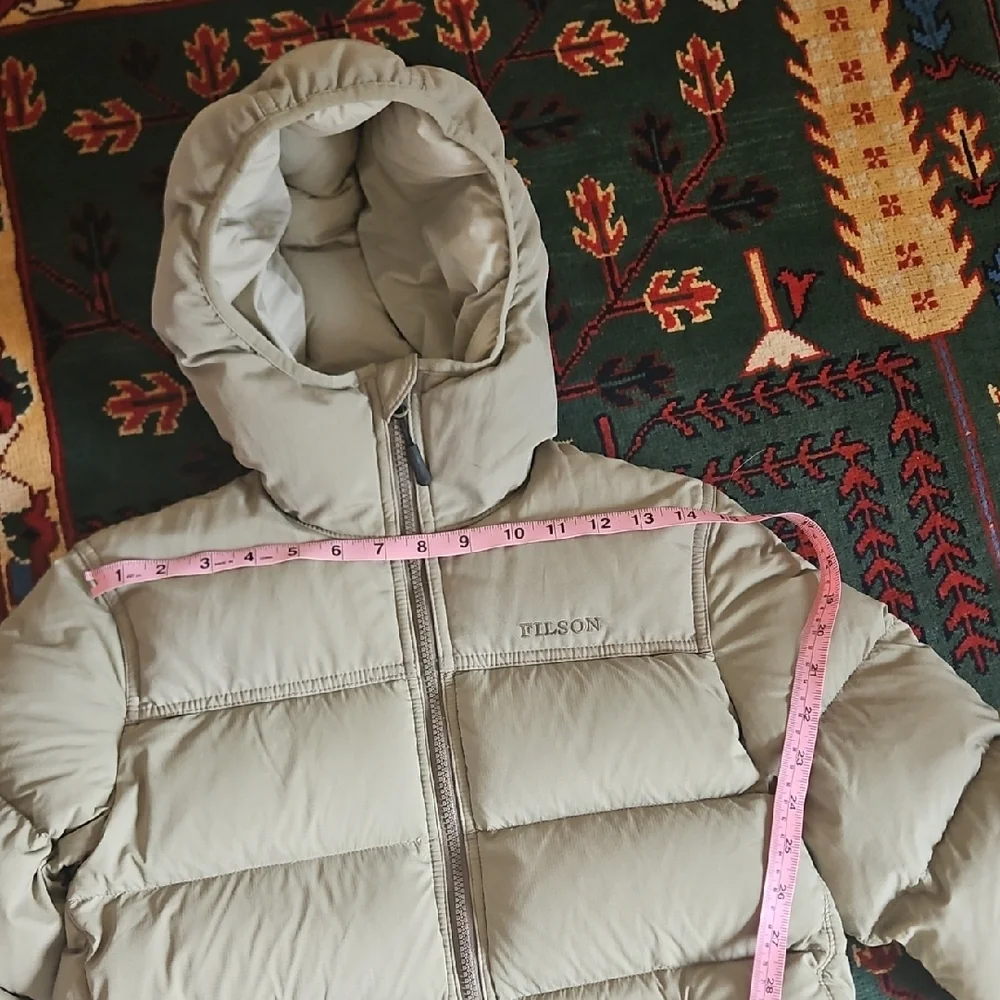 Filson Down Hooded Puffer Jacket in Light Sage - Picture 8 of 10